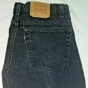 LEVI'S 550 RELAXED 38X32 BLACK DENIM JEANS